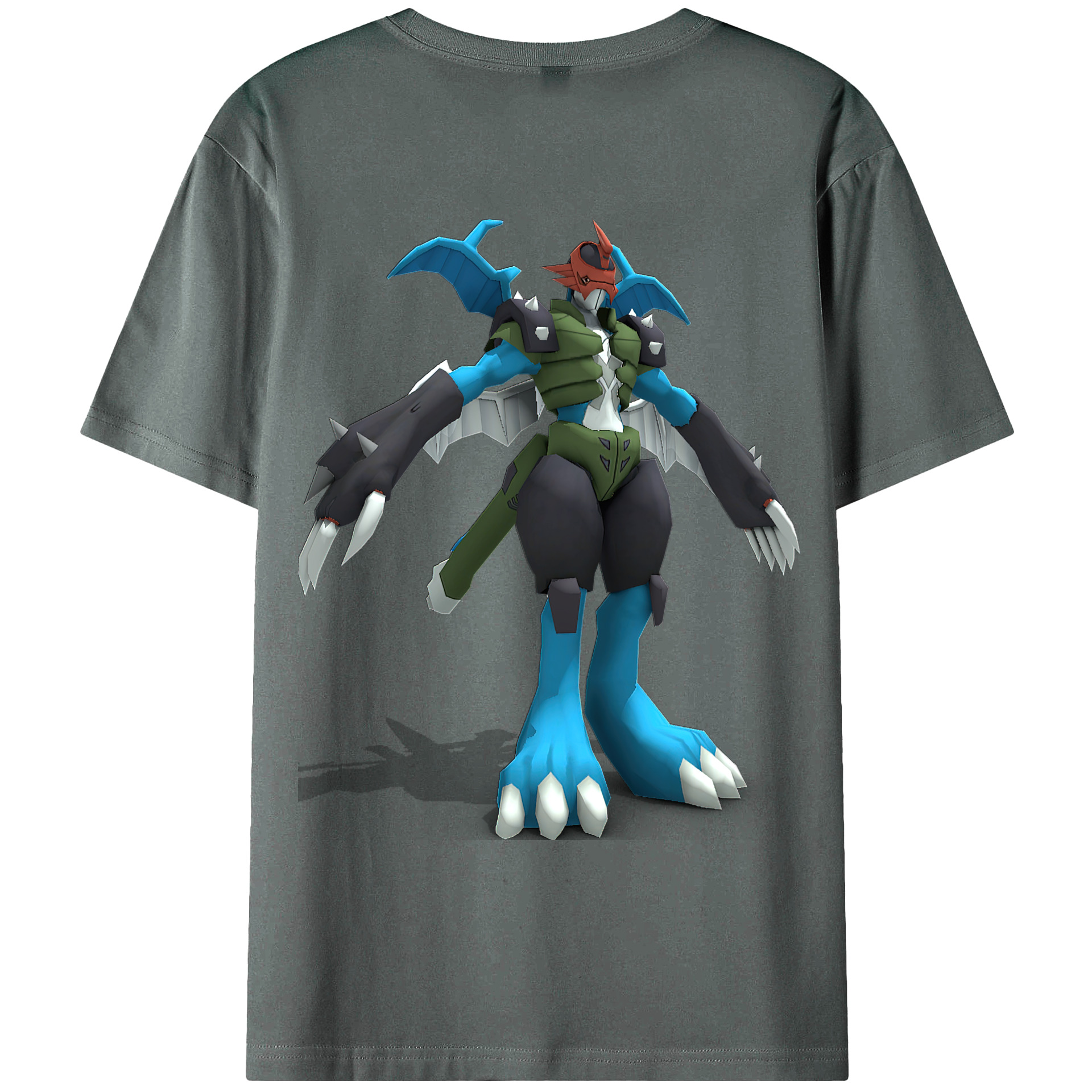 （画像用） Digimon デジタルモンスター/デジモン 綿100％ メンズ半袖Tシャツ（バックプリント） 通気性
